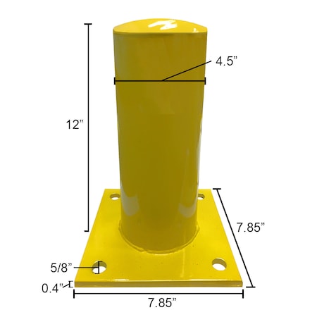 Electriduct ED 1ft Steel Pipe Safety Bollard Post- Yellow TC-V-BOLLARD-12-YL
